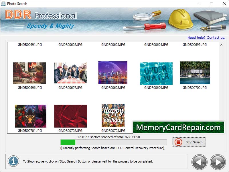 Screenshot of Download Memory Card Repair