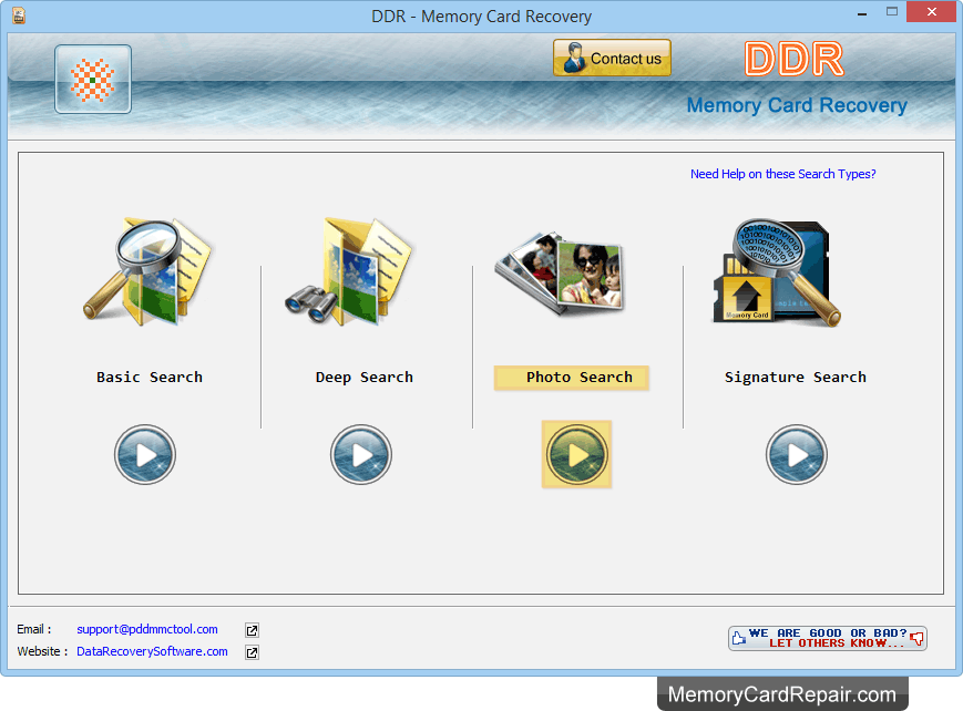 Memory Card Data Repair Software Screenshots shows how to recover lost data
